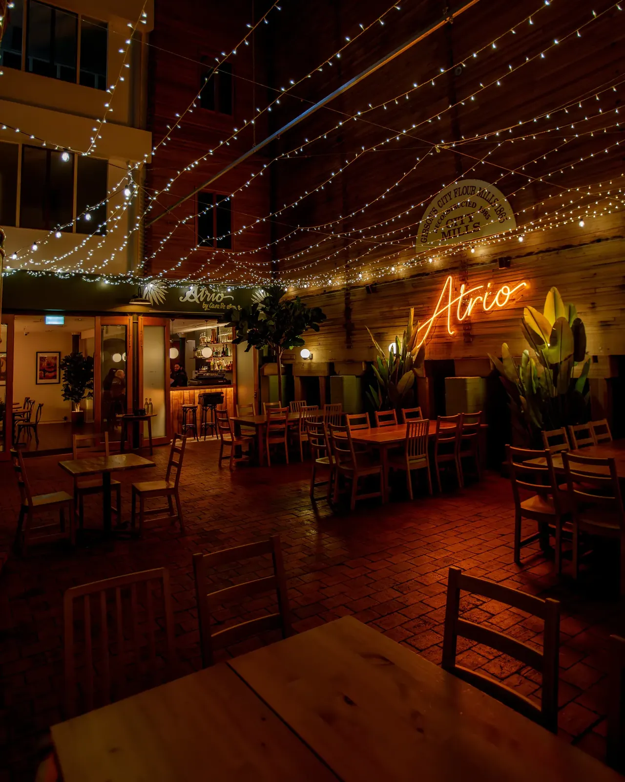 The Whole Atrium at Atrio dressed for an evening event